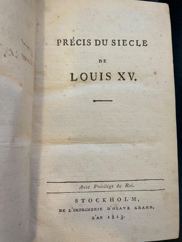 Précis du siecle de Louis XV