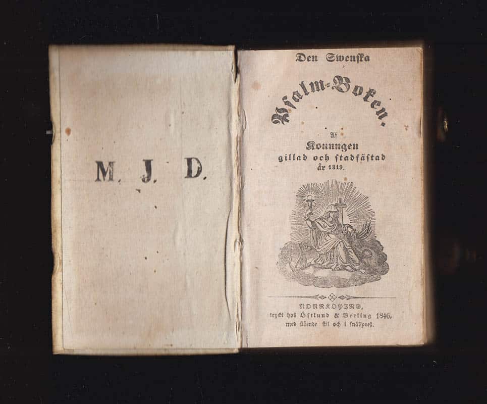 Psalmboken 1819 : Den Swenska Psalm-Boken. Af Konungen Gillad och Stadfästad År 1819 (fästmansband - brudgåva)