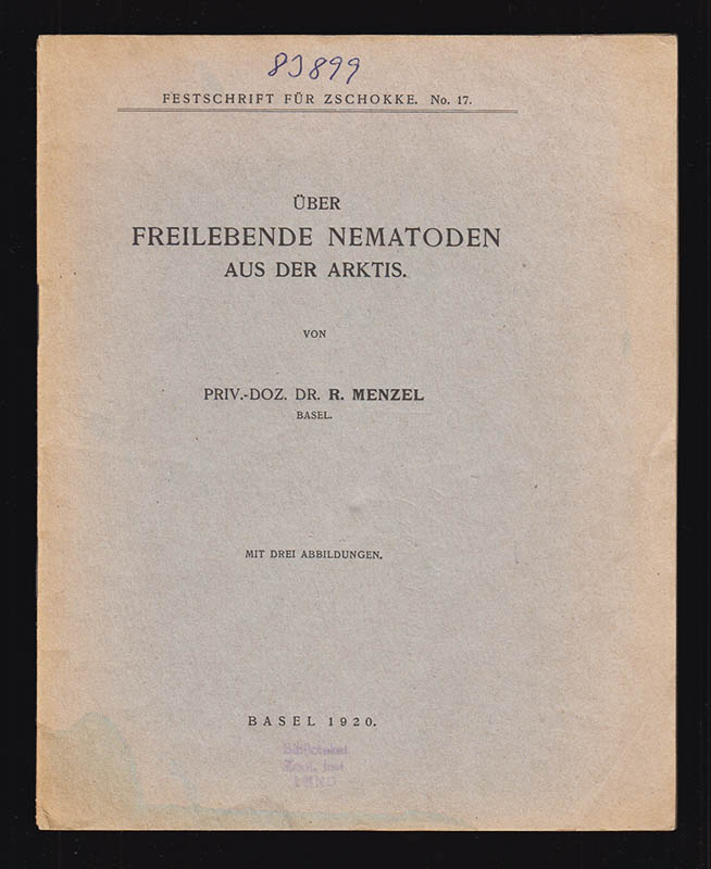 R. Menzel : Über freilebende nematoden aus der Arktis. Mit drei abbildungen