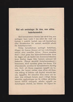Råd och anvisningar för dem, som utöfva fosterbarnsvård