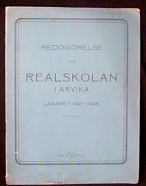 Redogörelse för realskolan i Arvika läsåret 1927-1928