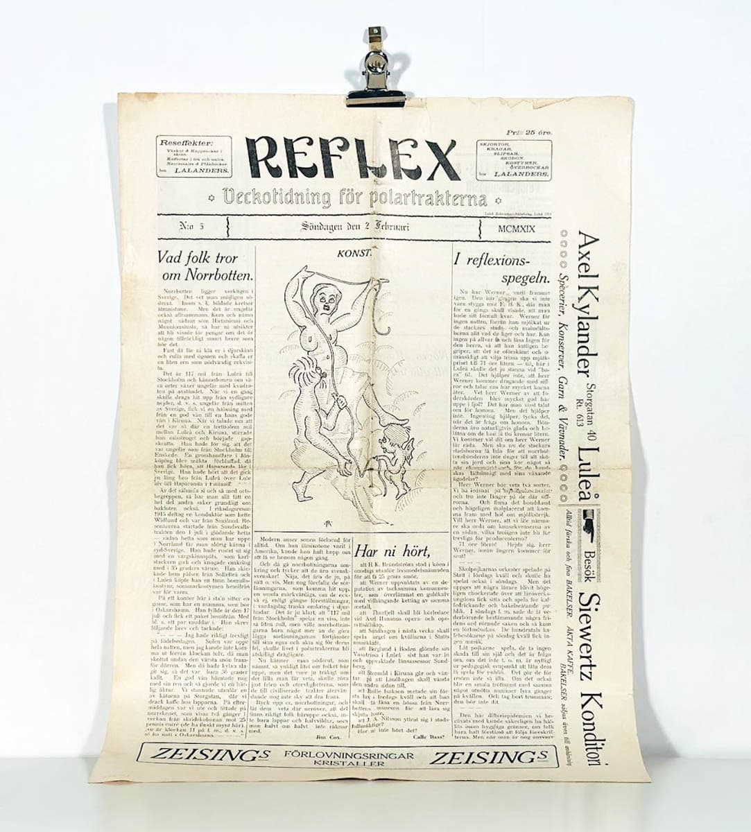 Reflex. * Veckotidning för polartrakterna *. N:o 5 MCMXIX (1919)