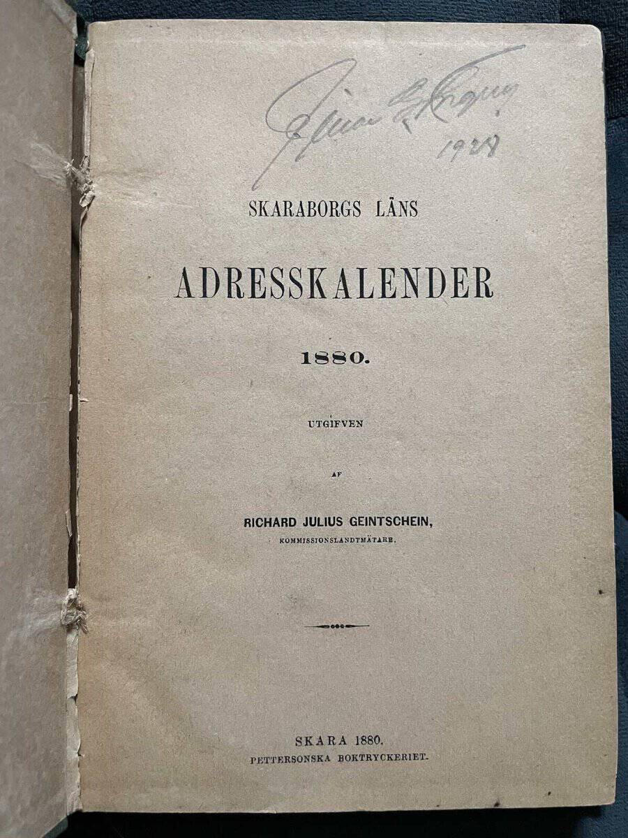 Richard Julius Geintschein : Skaraborgs läns adresskalender