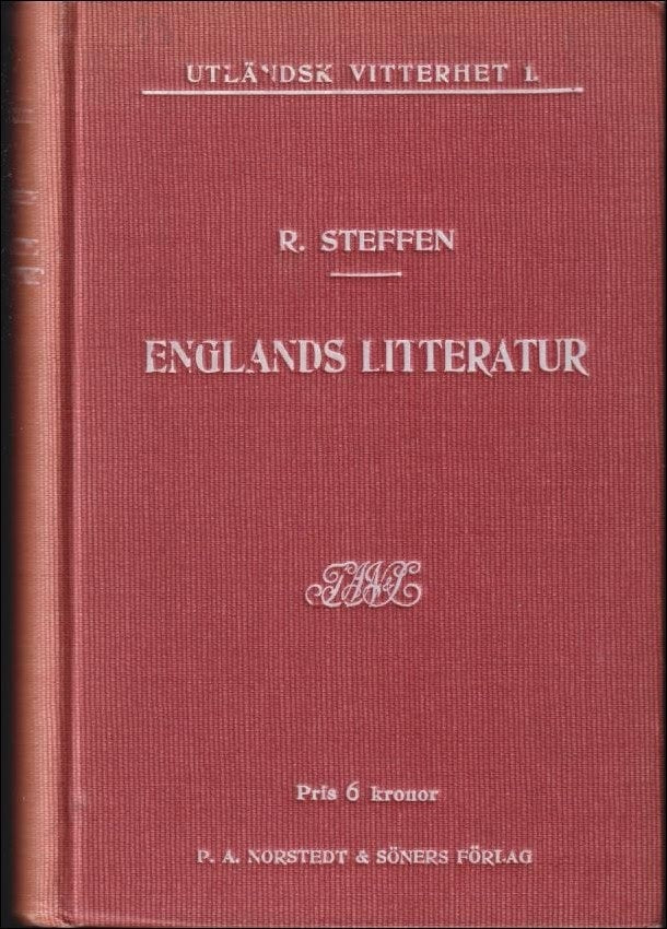 Richard Steffen : Englands litteratur i historisk framställning