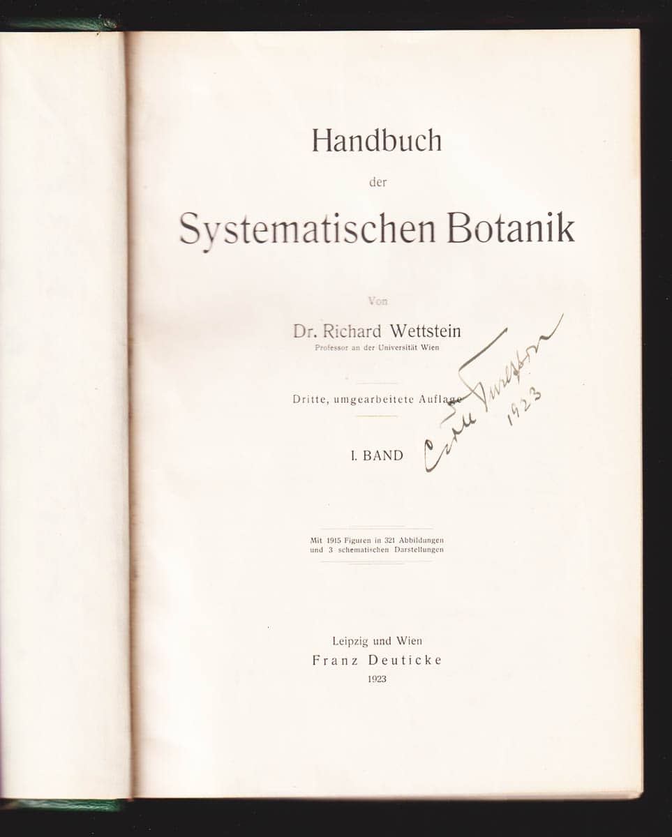 Richard von Wettstein : Handbuch der Systematischen Botanik. Band I