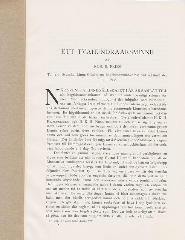 Rob. E. Fries : Ett tvåhundraårsminne