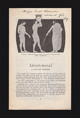 Roland Hentzel : Idrottsmoral