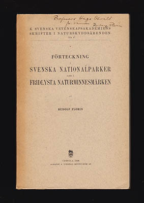 Rudolf Florin : Förteckning å svenska nationalparker samt å fridlysta naturminnesmärken