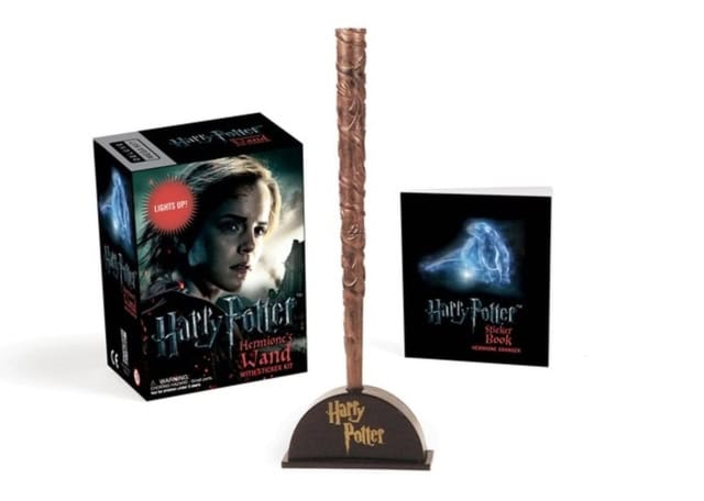 Running Press : Harry potter hermiones wand with sticker kit - lights up!