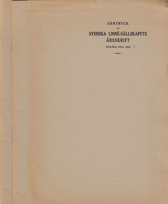 Rutger Sernander : Meddelanden från den linnéanska stiftelsen på Hammarby. Del I-XI, XIII, XIV (13 av 16 utgivna). Stiftelsens administration och allmänna utveckling 1929-1941 (XII, XV, XVI saknas)