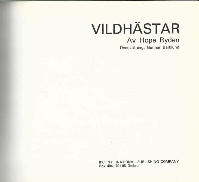 Ryden, Hope ; Backlund, Gunnar : Vildhästar
