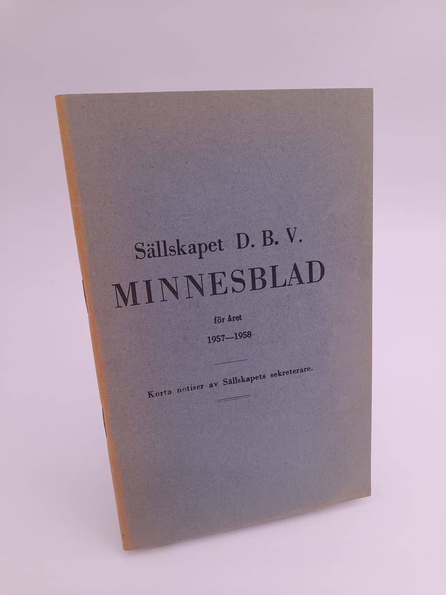 Sällskapet DBV minnesblad : 1957-58