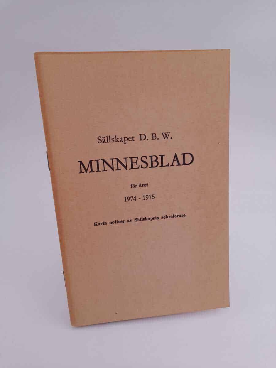 Sällskapet DBW minnesblad : 1974-1975