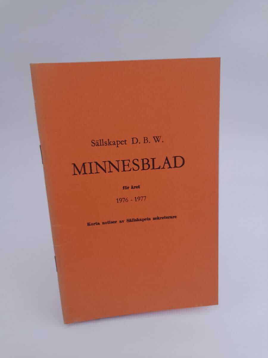 Sällskapet DBW minnesblad : 1976-77