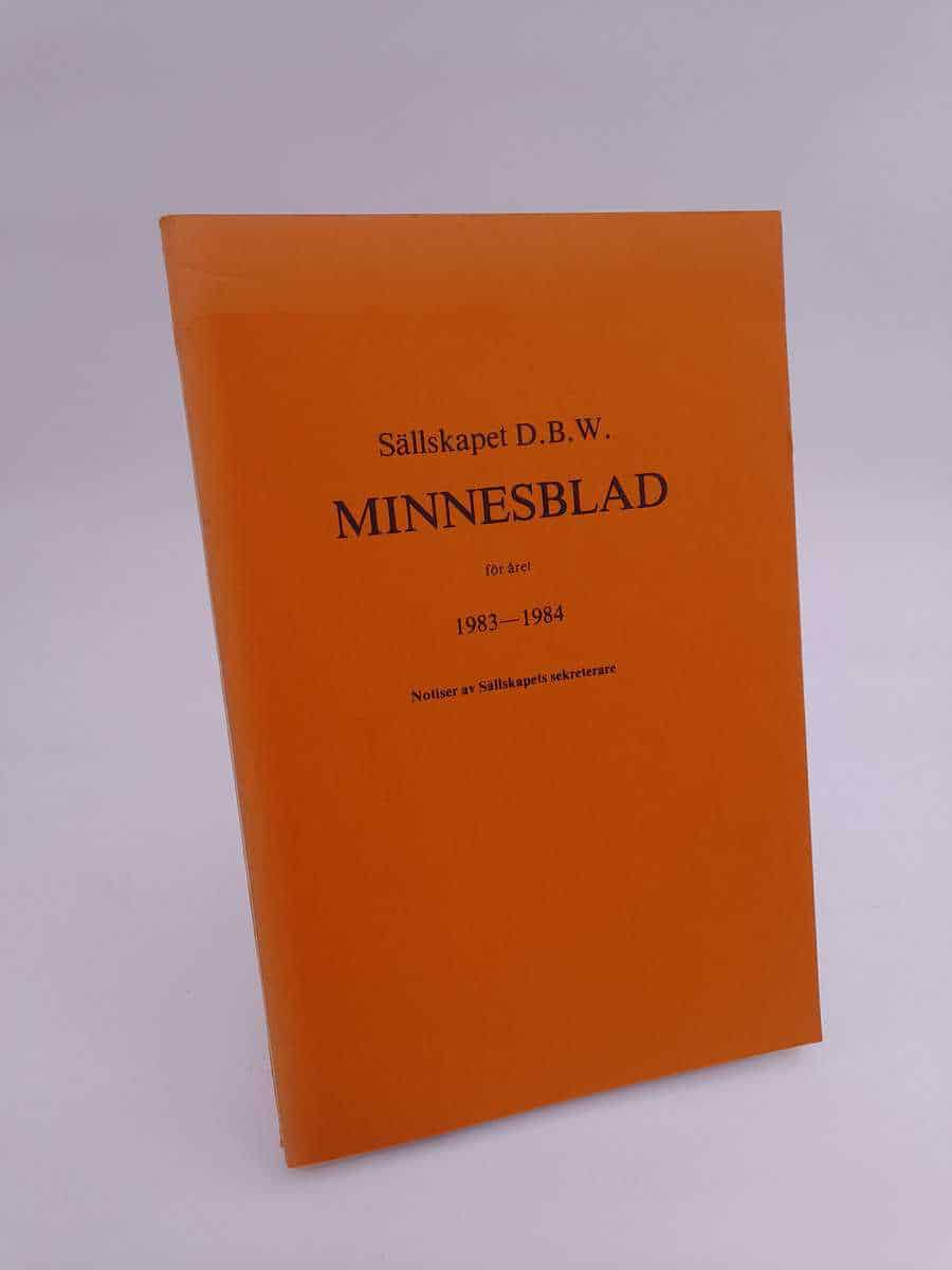 Sällskapet DBW minnesblad : 1983-1984