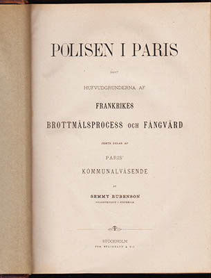 Semmy Rubenson : Polisen i Paris