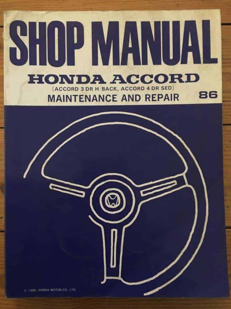 Shop Manual Honda Accord Maintenance and Repair 86