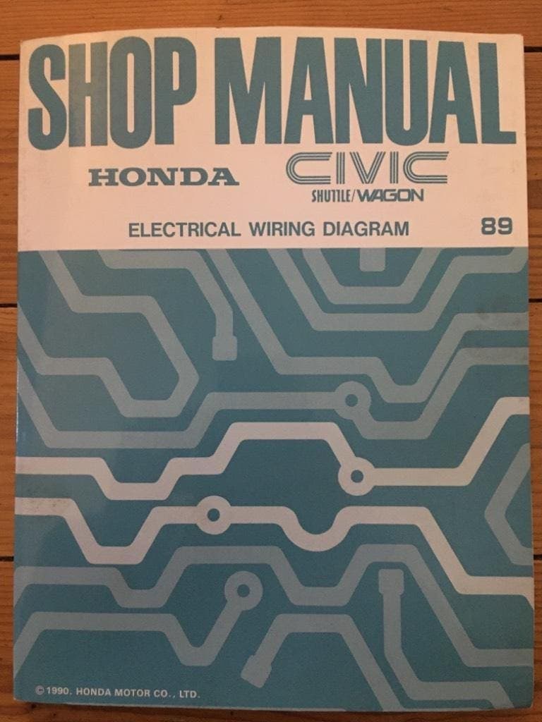 Shop Manual Honda Civic Shuttle/Wagon Electrical Wiring Diagram 89