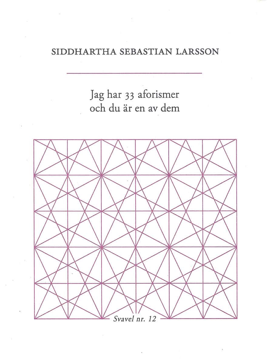 Siddhartha Sebastian Larsson : Jag har 33 aforismer och du är en av dem