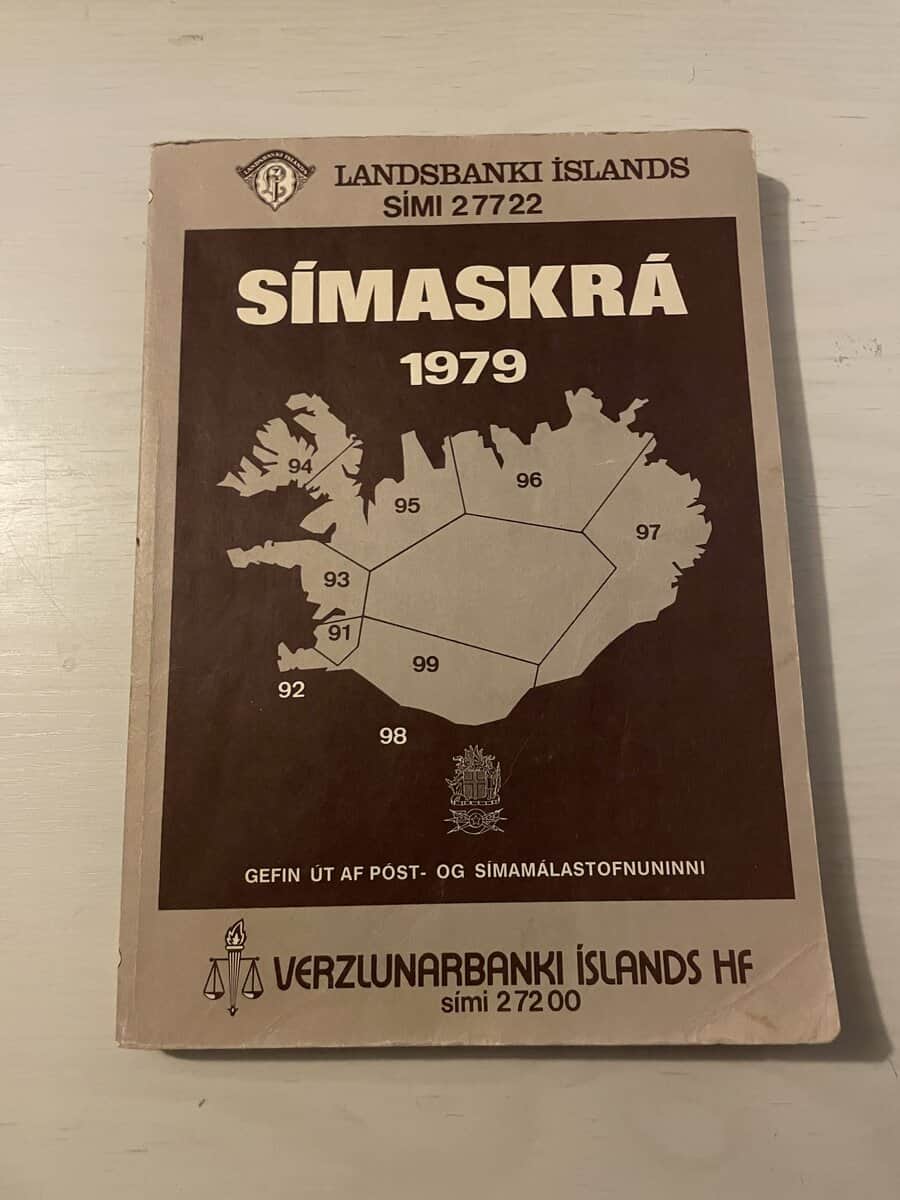 Simaskra 1979 - Bunadarbanki Islands Simi 21200 - isländsk telefonkatalog