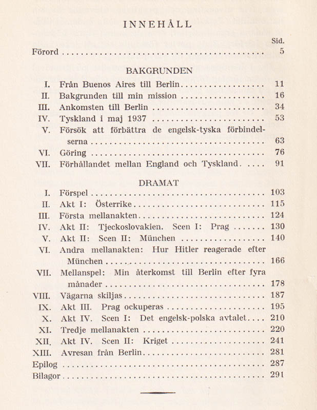 Sir Nevile Henderson : Före katastrofen. Berlin 1937-1939. (Mitt misslyckande i Berlin)