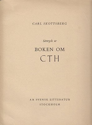 Skottsberg Carl : C T H och Flora