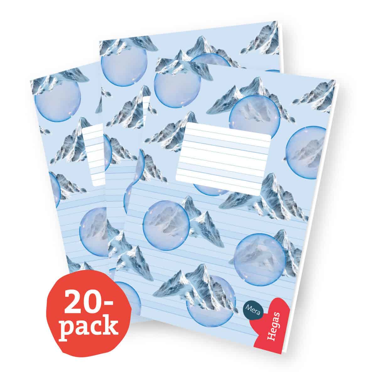 Skrivhäfte – Halvsida, stödlinjer (20-pack)