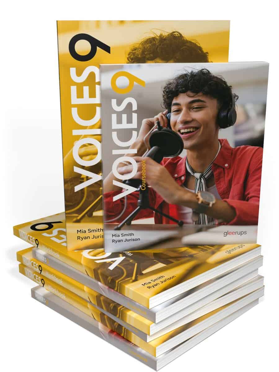 Smith, Mia ; Jurison, Ryan ; Andersson, Johanna : Voices 9 Coursebook+WB, 25+25 ex+dig elevträning+lärarmtrl