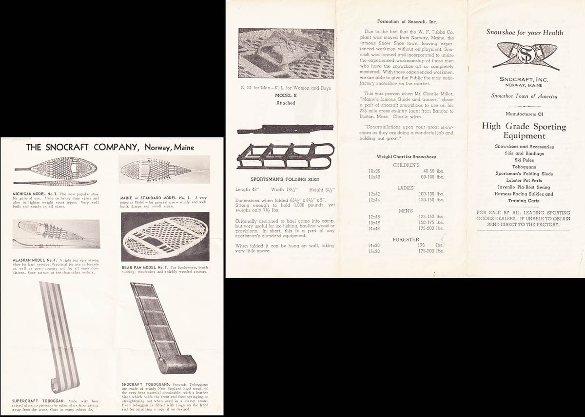 Snocraft Inc. Norway, Maine (Snöskor, kälkar)