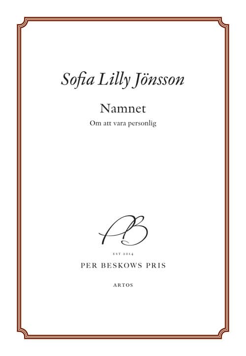 Sofia Lilly Jönsson : Namnet : om att vara personlig