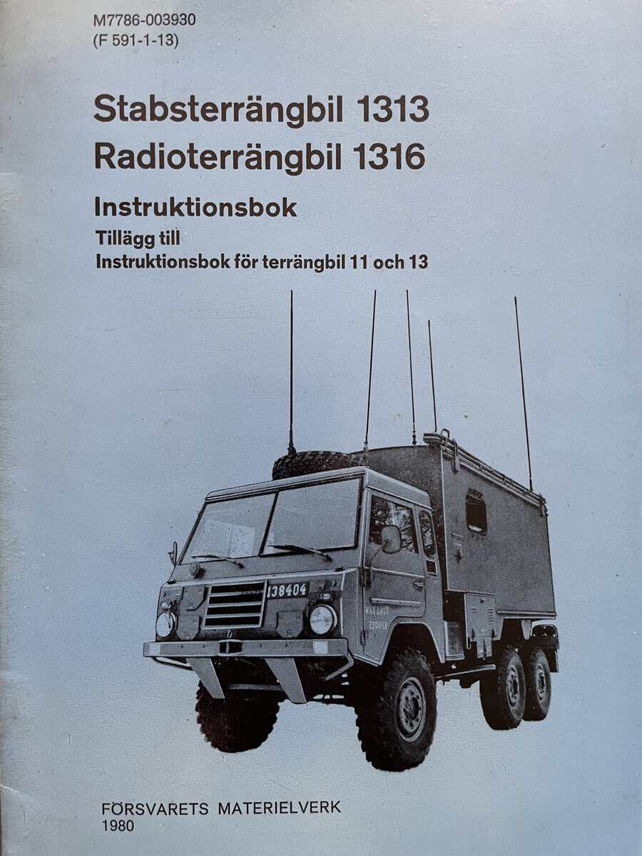 Stabsterrängbil 1313 Radioterrängbil 1316 Instruktionsbok