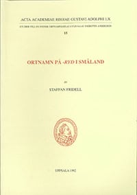 Staffan Fridell : Ortnamn på -ryd i Småland