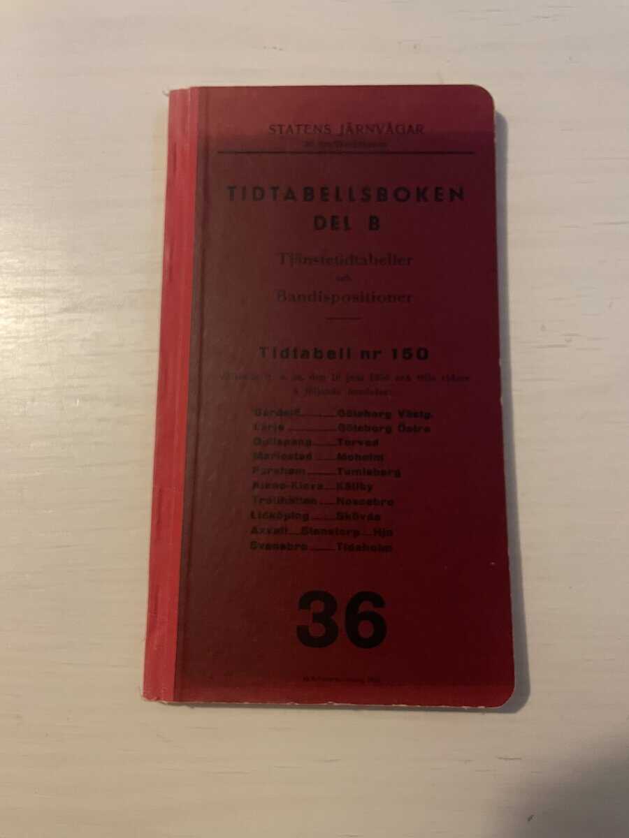 Statens järnvägar - Tidtabellsboken del B - Tidtabell nr 150