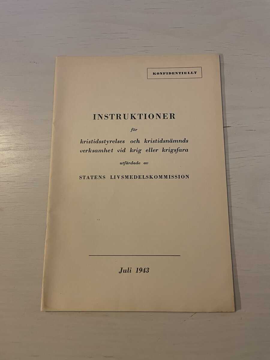 Statens livsmedelskommission : Instruktioner för kristidsstyrelses och kristidsnämnds verksamhet vid krig eller krigsfara *konfidentiellt*