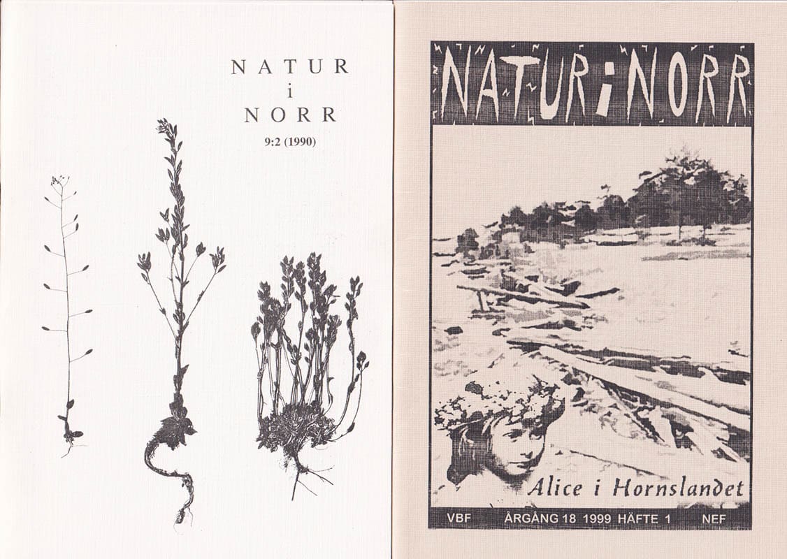 Stefan Ericsson : Natur i Norr. Årgång 1-25, 1982-2006 (totalt 39 häften/nummer) komplett fram till häfte 1 1999 (se lista nedan)