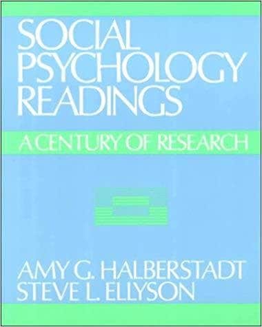 Steve L Ellyson Amy G Halberstadt : Social Psychology Readings
