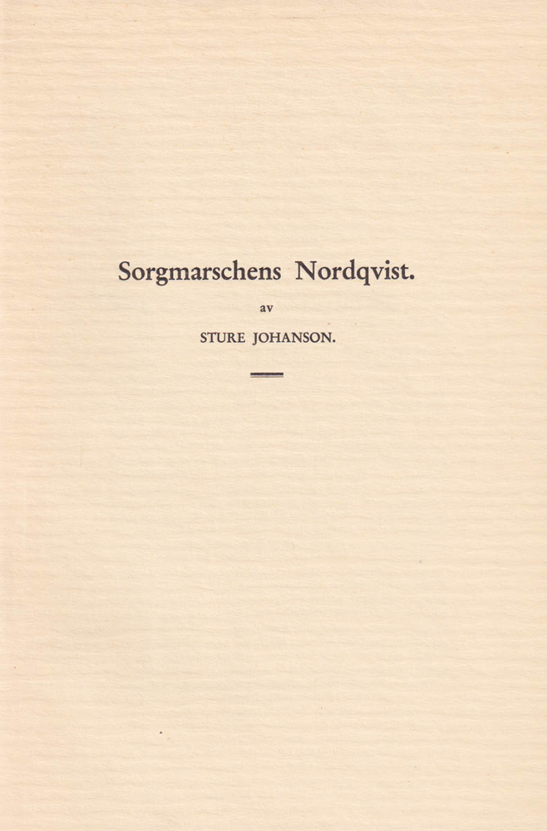 Sture Johanson : Sorgmarschens Nordqvist