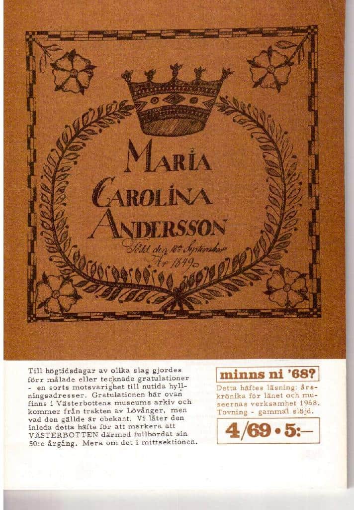 Sune Zachrisson : Västerbotten 4/69