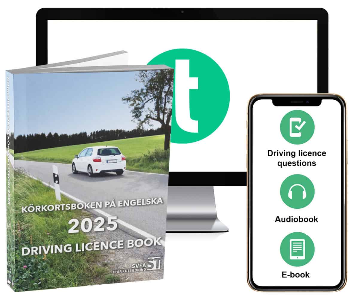 Svea Trafikutbildning : Körkortsboken på Engelska 2025 ; Driving licence book (book + theory pack with online exercises, theory questions, audiobook & ebook)