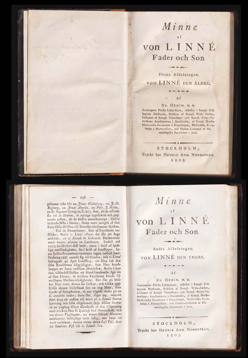 Sven Anders Hedin : Minne af von Linné