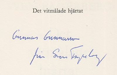 Sven Fagerberg : Det vitmålade hjärtat (dedikation)