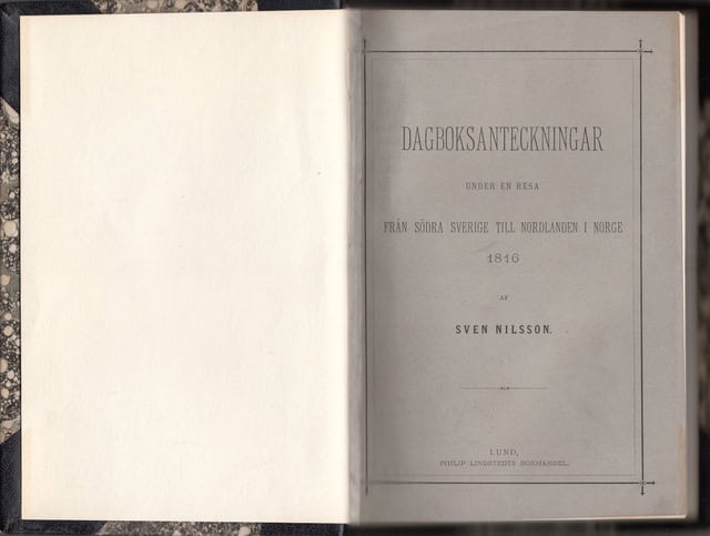 Sven Nilsson : Dagboksanteckningar under en resa från södra Sverige till Nordlanden i Norge 1816