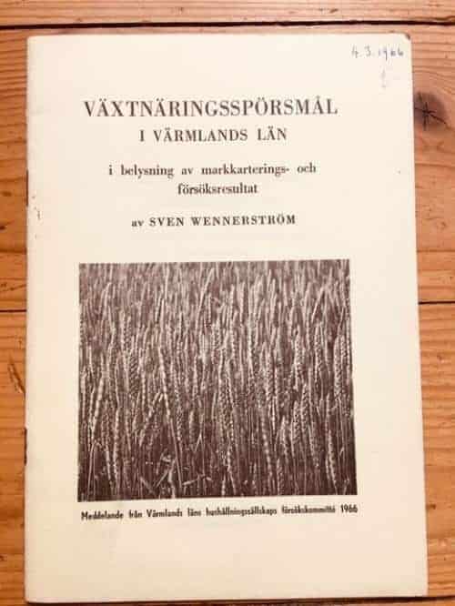 Sven Wennerström : Växtnäringsspörsmål i Värmlands län