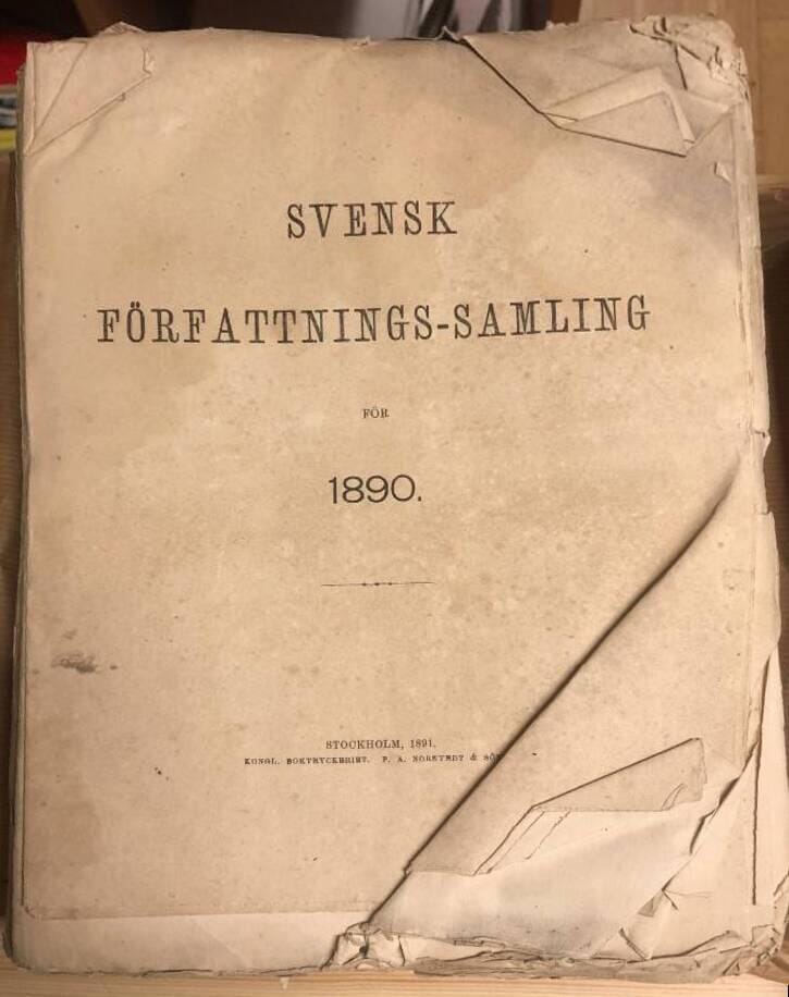 Svensk Författningssamling med Bihang 1890