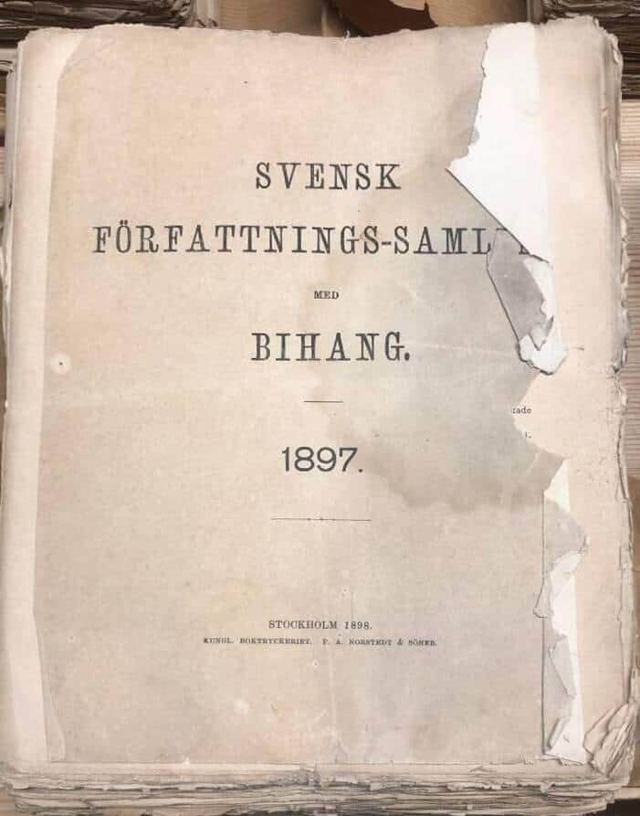 Svensk Författningssamling med Bihang 1897