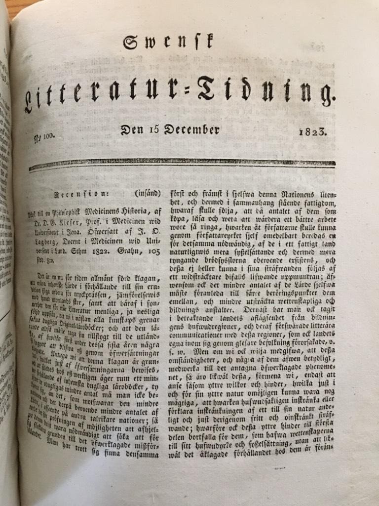 Svensk litteratur-tidning (komplett årgång 1823)