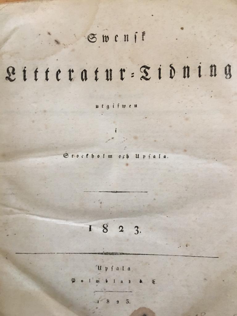 Svensk litteratur-tidning (komplett årgång 1823)