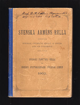 Svenska Arméns Rulla. Innefattande officerare, civilmilitär personal af officers rang och civilpersonal jämte utdrag ur Svenska flottans rulla och Norges statskalender rörande armén 1902