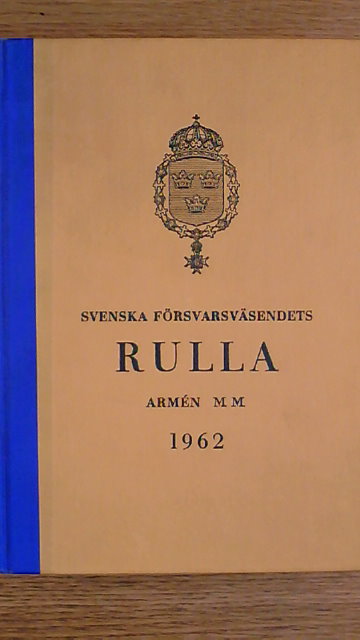 Svenska försvarsväsendets RULLA 1962 omfattande armén