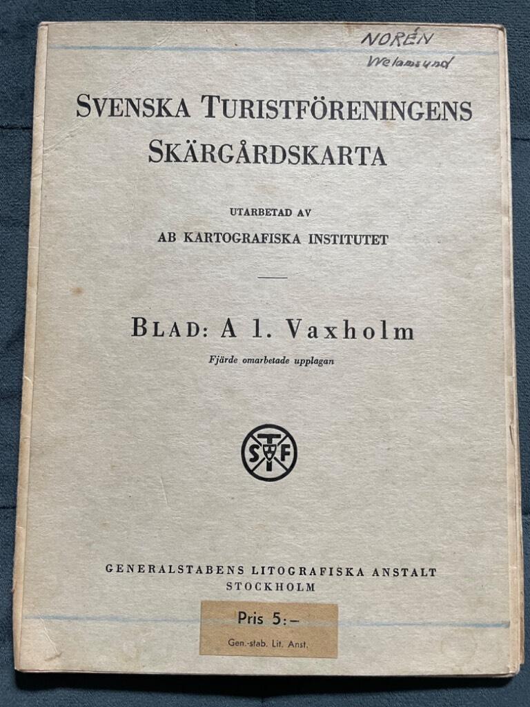 Svenska Turistföreningens skärgårdskarta. Blad